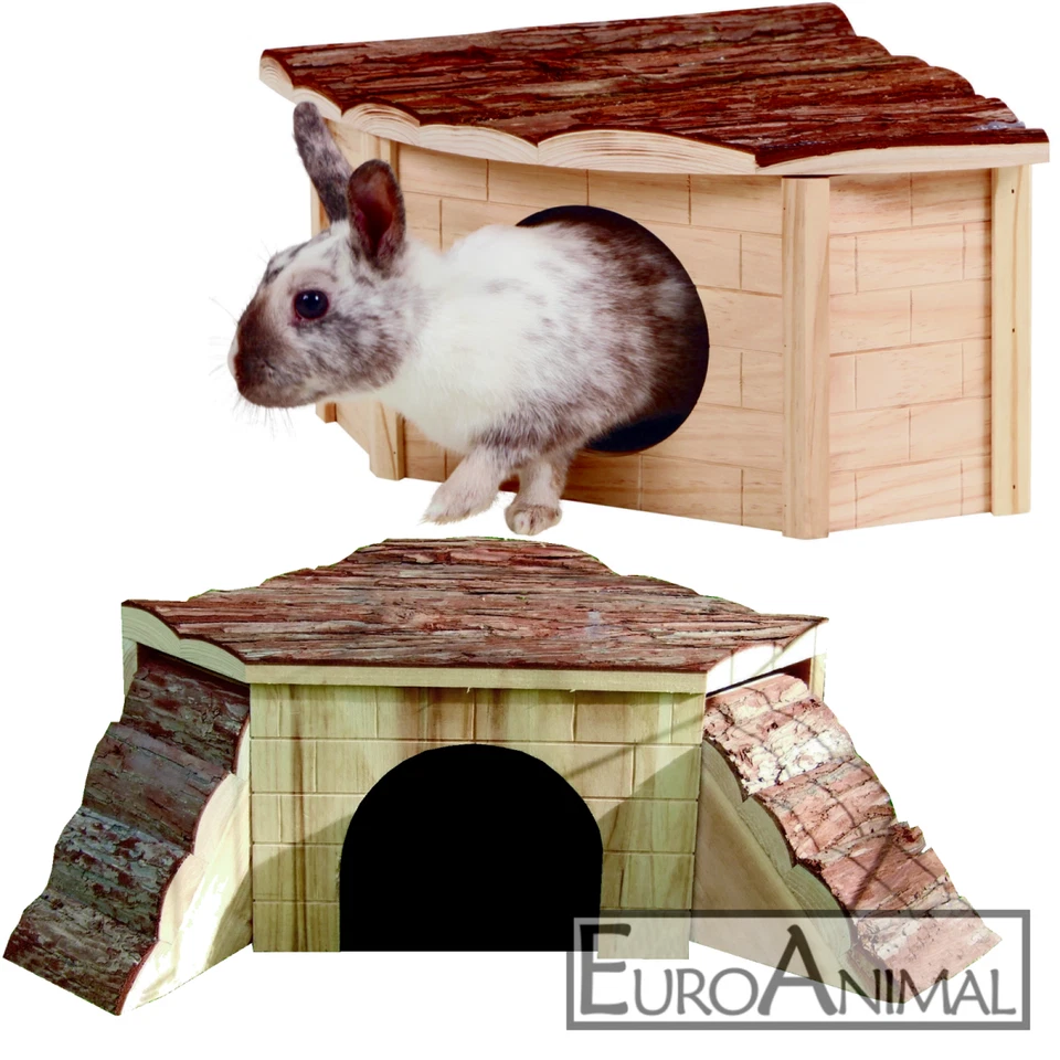 KERBL Nagerhaus Kleintierhaus drei Größen; Kaninchenhaus Eckhaus Meerschweinchenhaus
