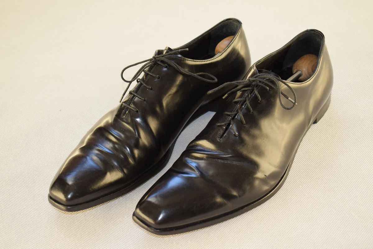 Prada Schuhe Leder Leather Shoes Shiny Glanz Ausgeh Anzug Sneaker