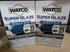 Rust-Oleum Watco- Super Glaze Pour On High Gloss Epoxy Met-Blue 1qt. Pre-Dyed