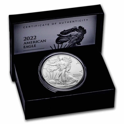 (1) 2022 W 1oz American Silver Eagle $1 One Dollar MS/UNC Coin w/ Box & COA