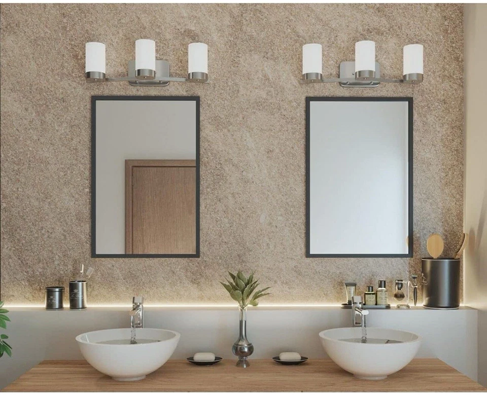 Luz de tocador de baño Progress Lighting P300022 cromada Elevate 3 luces 25" W Foto 2 de 4