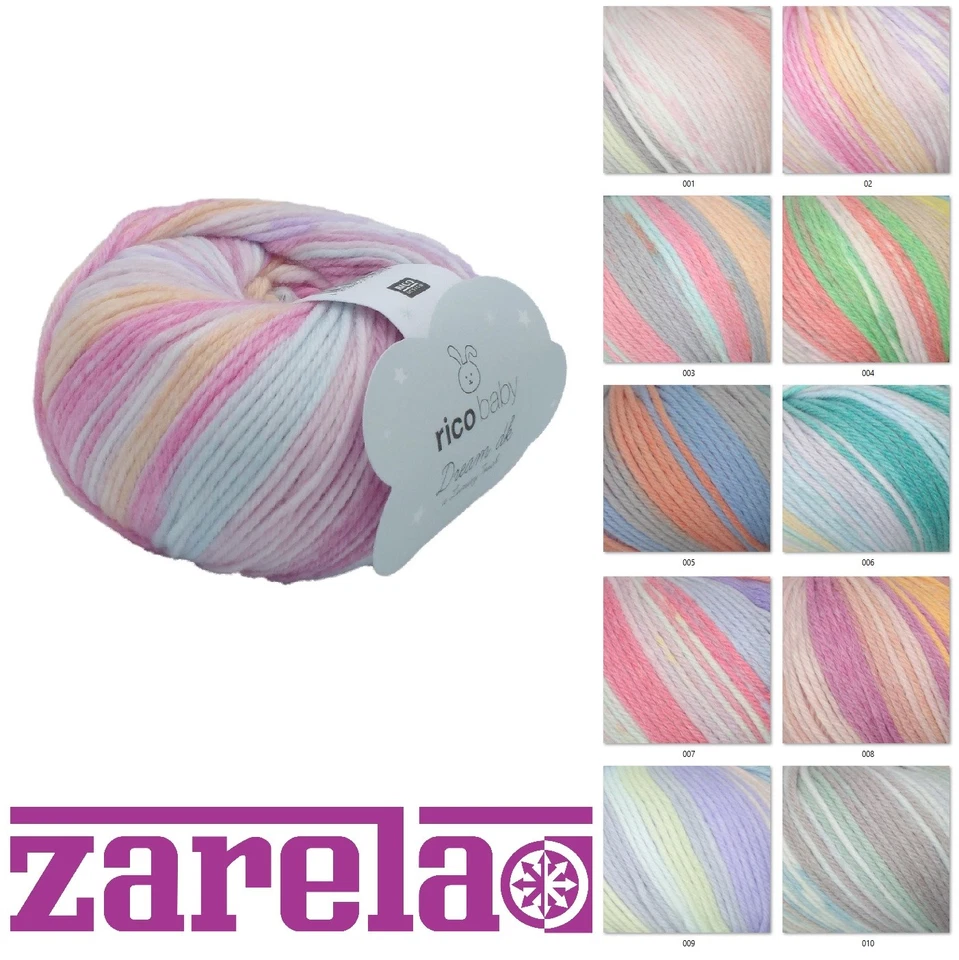 RICO DESIGN Rico Baby Dream DK A Luxury Touch 50g ***ALL COLOURS***