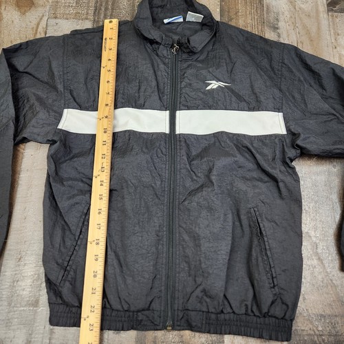 Vintage 90s Reebok Youth size L Large Full Zip Windbreaker Track Jacket - Picture 4 of 7