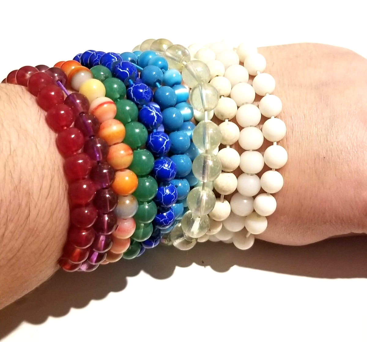 Lot Stack Colorful Glass Bracelet**