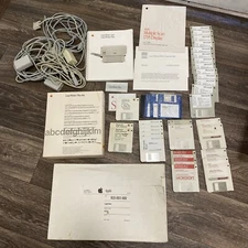 VINTAGE 1980s APPLE LOT 34 FLOPPY DISK/ LaserWriter Kit/Paper Cassette - Manuals