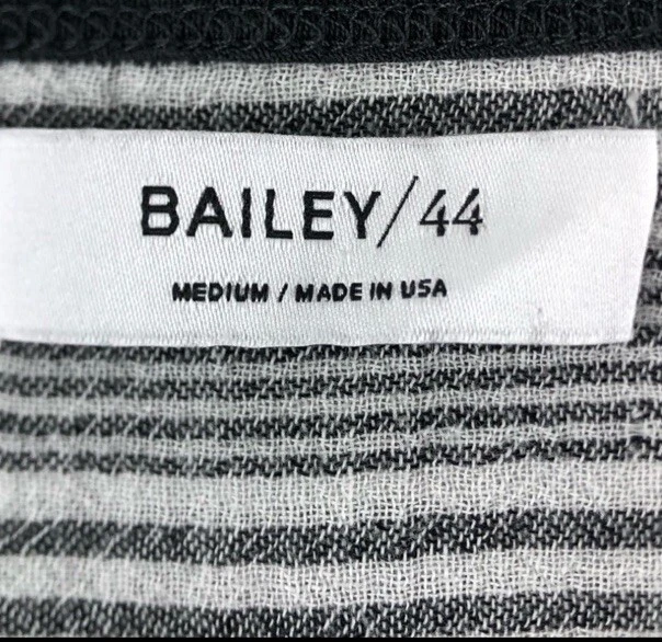 Camisa Top Bailey/44 Para Mujer Talla M Gris Lino Cuello en V Manga Corta Tejido Alto Lo Foto 3 de 4