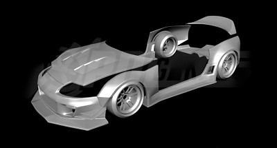 Resin 3D Printed Supra A80 Wide Body Kit 1:24 Unpainted