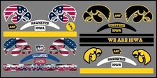 FULL SIZE Iowa Hawkeyes Helmet Alternate Decals - 4 designs to choose from