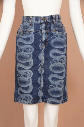 Hysteric Glamour Iconic 90s Snake Print Denim Skir