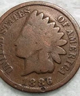1886 Indian Head Cent Penny Grading G Type 2? - 1C - semi key date - #4518