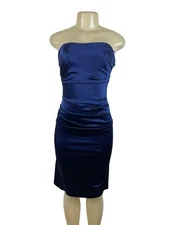 Nicole Hiller Collection Strapless Navy Blue Cocktail Dress Size 4