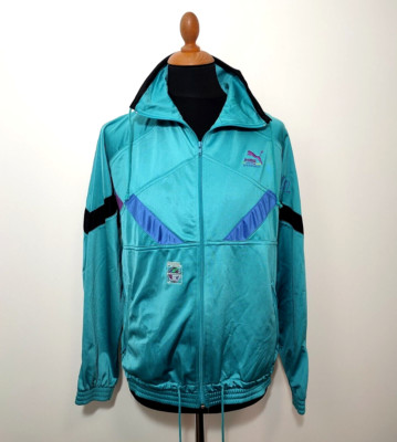 Vintage Puma International Jacket Sz.7 (XL-XXL) Men's Blue Green Tracksuit 90s