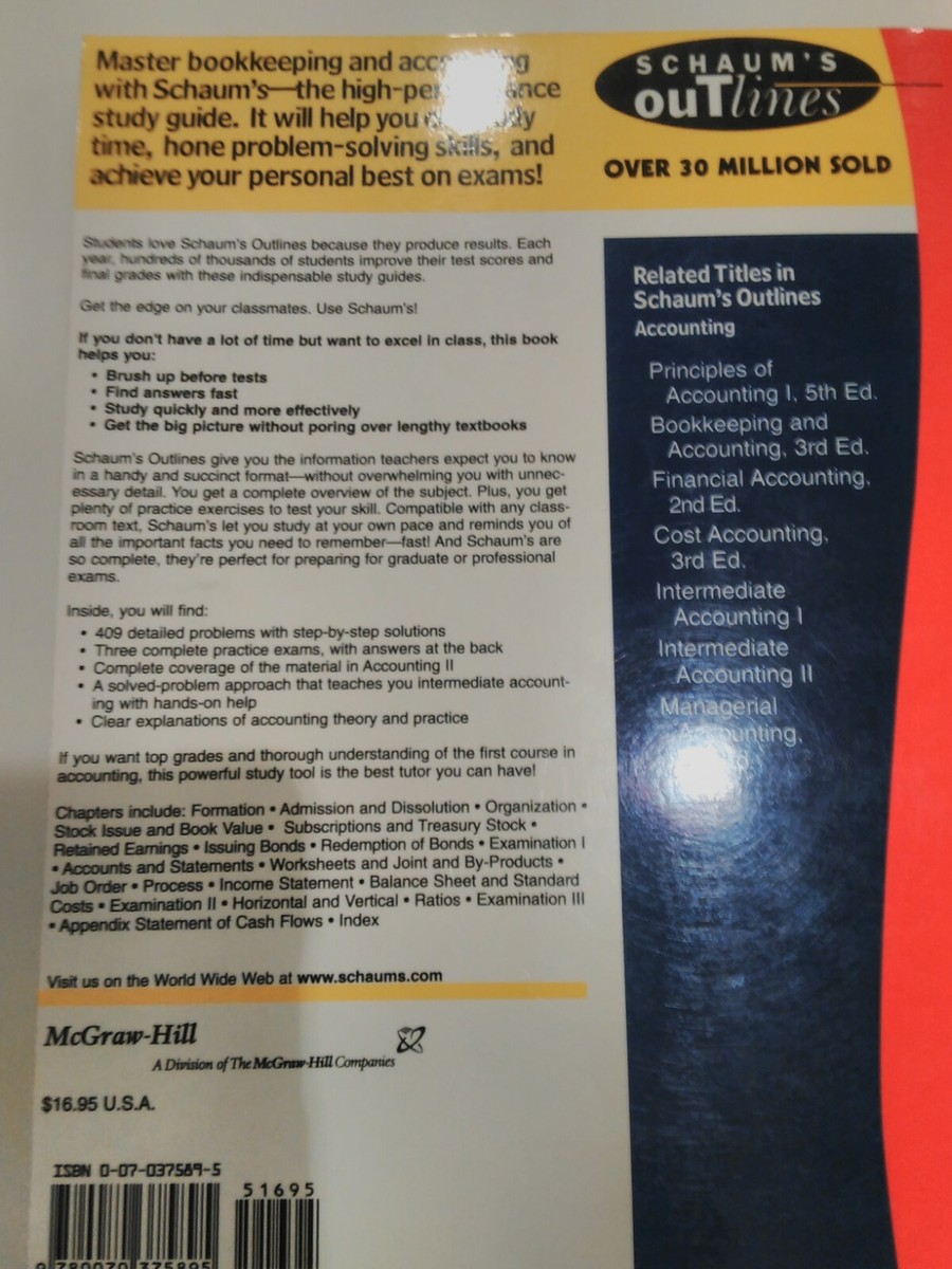 Schaum&rsquo;s Outlines Principles Of Accounting II / 2 as new | eBay