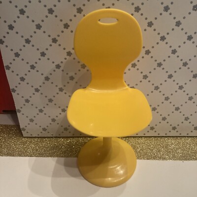Lot Of 1 Barbie & Chelsea Doll Gelato Cafe Ice Cream Shop Yellow Stool Chair