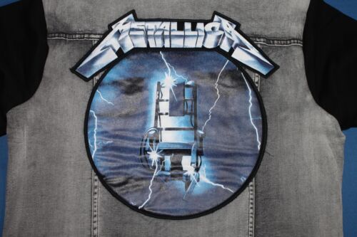 Metallica Jacket Thrash Metal Band Denim Men's Gray Jean Jacket - Picture 13 of 16