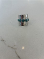 Anillo Lia Sophia "Puddle Jumper" Piedras Turquesa Genuinas Tono Plata Talla 5