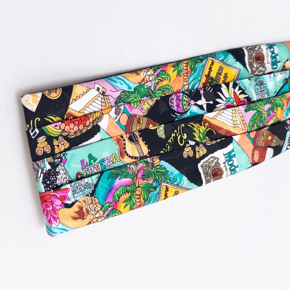 Nicole Miller La Cerveza Cummerbund Hombre’s Esmoquin Accesorio Raro Edición Limitada Foto 3 de 4