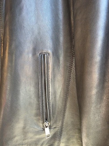 Andrew Marc Marc New York Men’s Black Leather Full Zip Biker Jacket XL image 6