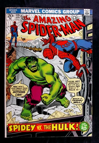 Amazing Spider man #119 FN/VF 7.0 Spidey vs Hulk vintage marvel 1973