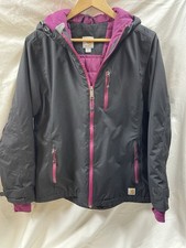 Carhartt Winter Coat Black  Magenat Sz 12/14 Girls See Desc