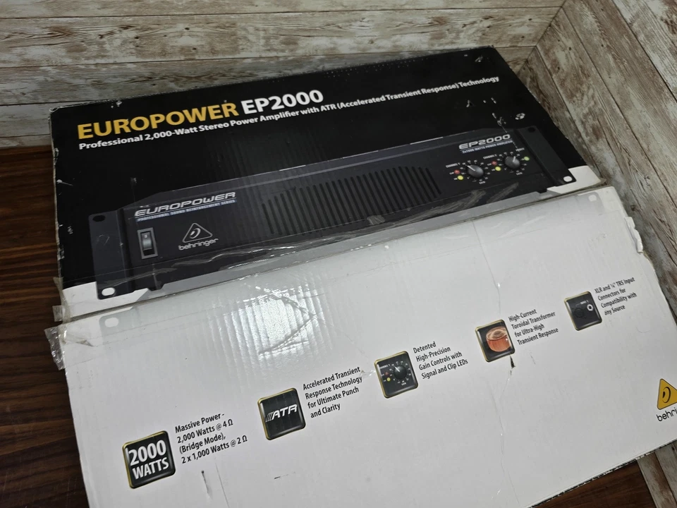 Behringer Europower Ep2000 2000w Power Amplifier - Mint Condition - IOB - Image 4 of 4