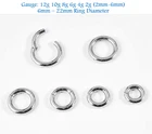 12g-00g 8-22m Hinged Segment Ring Heavy Gauge Earing Sleeper Septum Clicker Hoop