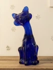 Blue Cobalt Fenton Art Glass Alley Cat By Mosser 11” New
