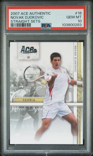 NOVAK DJOKOVIC 2007 Ace Authentic Straight Sets ROOKIE #16 PSA 10.