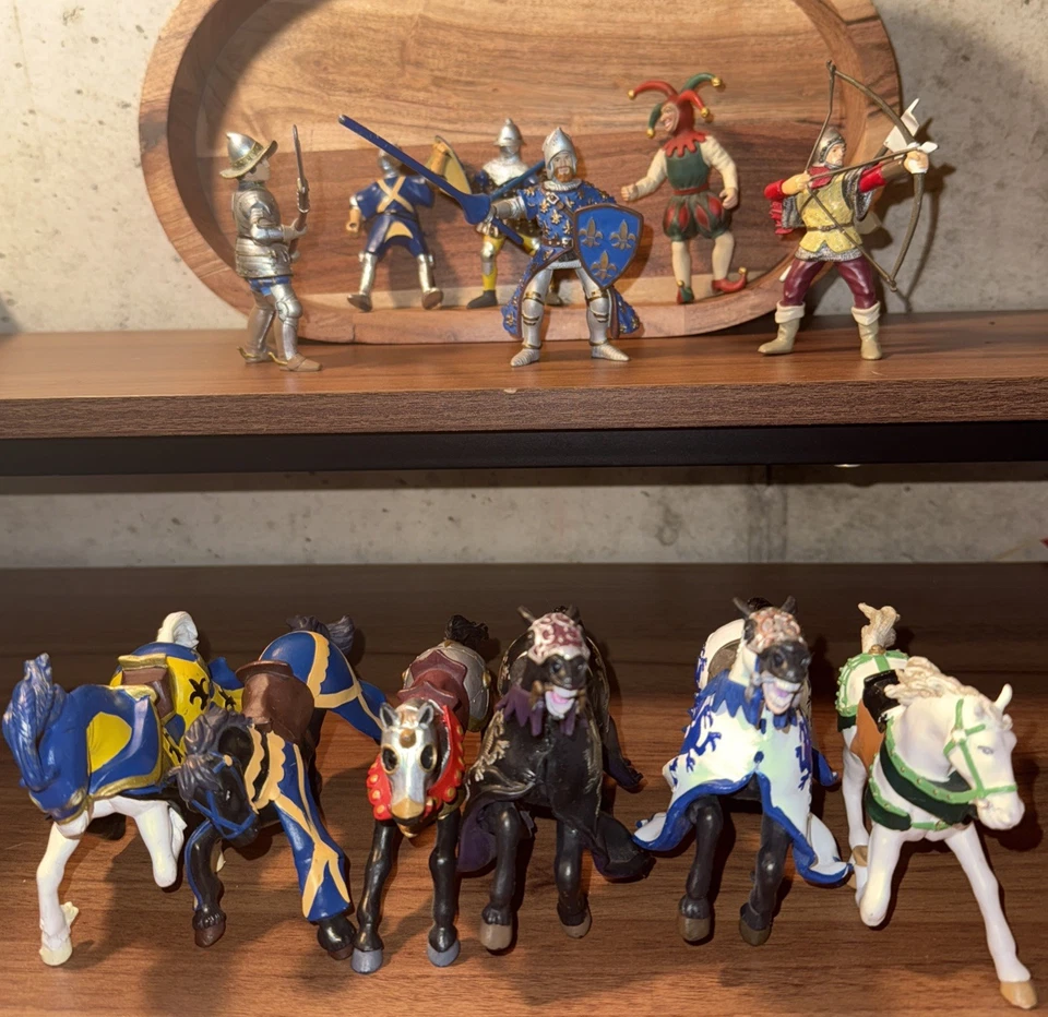 Lote 12 Figuras Caballeros Medievales Papo 1999-2005 Caballos Soldados Jouster De Colección Foto 2 de 4