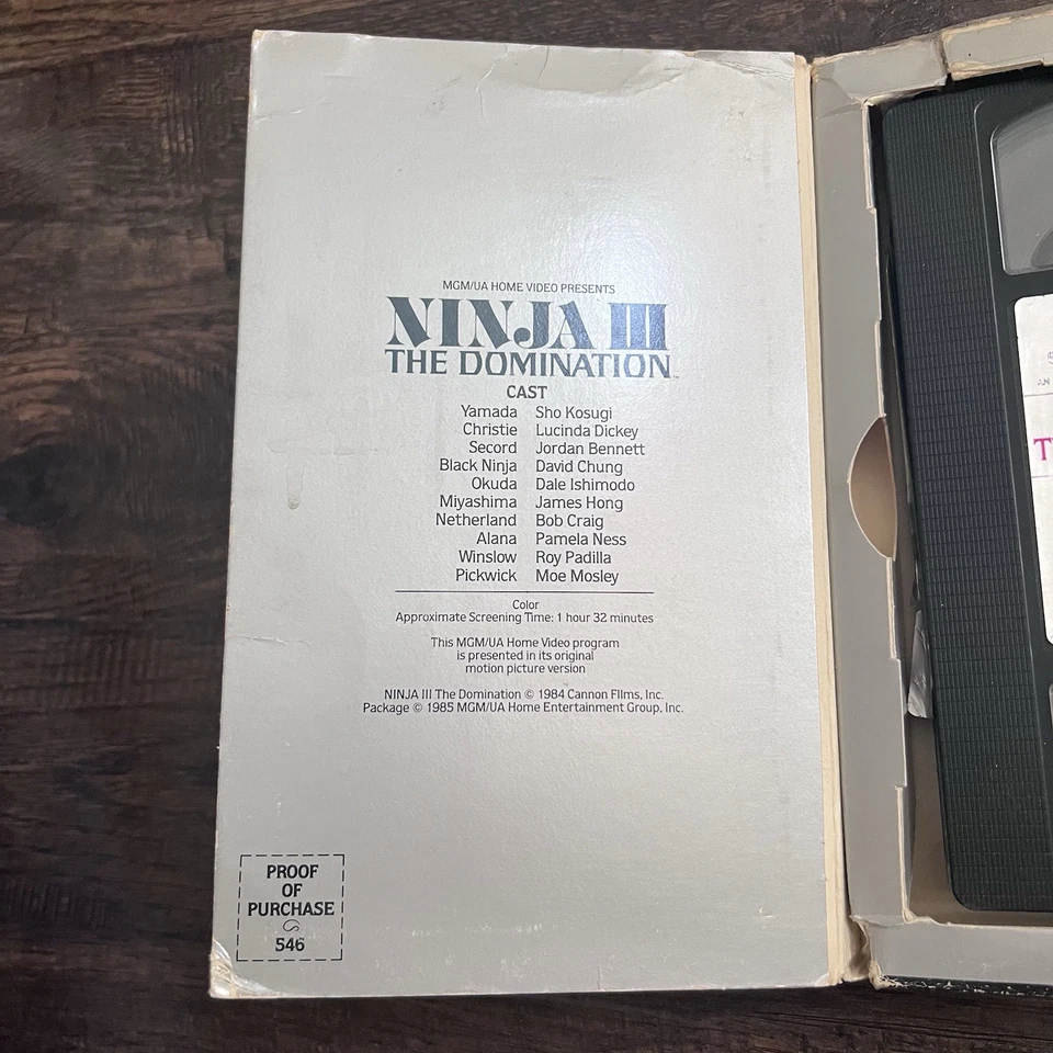 Ninja III 3 - The Domination. VHS Big Book Box. MGM/UA Rare Cannon Hi-fi Stereo. - Image 2 of 4