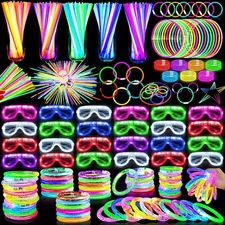 148 PCS Glow in the Dark Party Supplies Light up Toys with 24 Led Glasses, 24 Fl