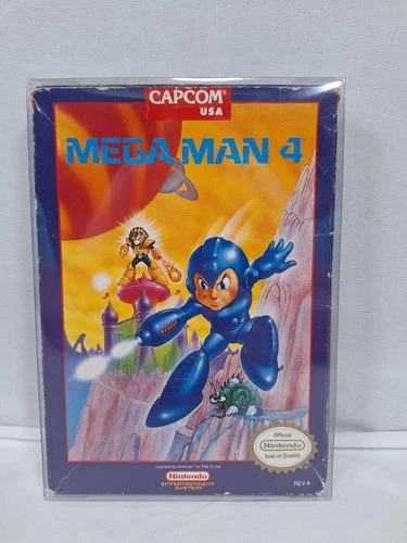 Mega Man 4 Nintendo NES 1992 Authentic Cartridge W/Case Tested Working