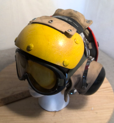 Flight Deck Crewman's Impact Resistant Helmet With goggles. Model