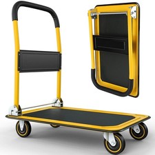 4 Wheel Heavy Duty Folding Sack Truck 150kg - Hand Cart Platform Trolley Dolly