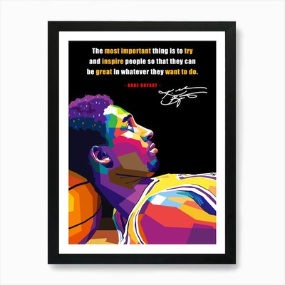 Kobe Bryant Wpap Pop Art Kunstdruck gerahmt Wandbild Poster Leinwanddruck Bild