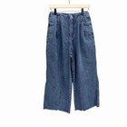Jeans Zara cintura alta pierna ancha dobladillo crudo denim vintage inspirado para mujer EE. UU. 4