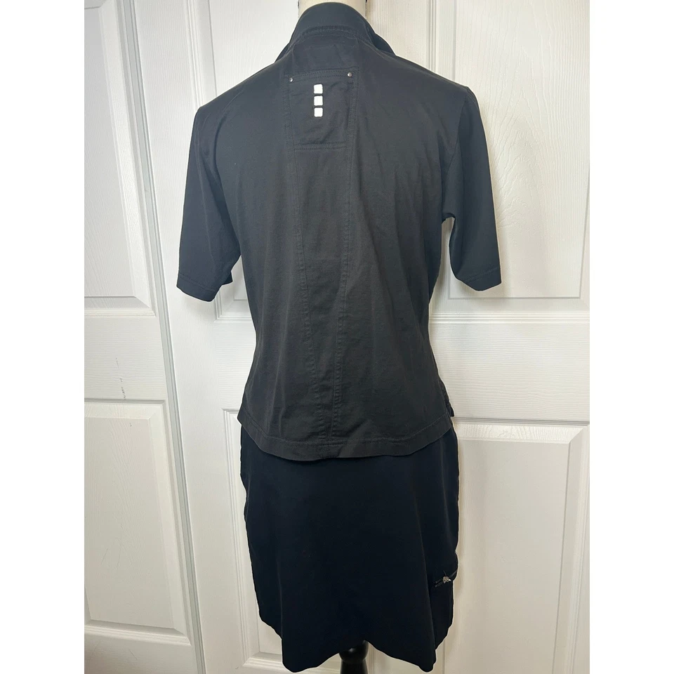 Conjunto de shorts e top Jamie Sadock preto com zíper e colarinho roupa de golfe feminina pequena 6 - Imagem 3 de 4