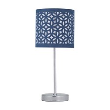 Image of Modern 35cm Table Lamp or Bedside Light with Laser Cut Fabric Shade