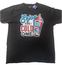 Enjoy The Cold One Brisco Brands Black Icee Distressed XL T-Shirt