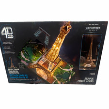 4D Build Eiffel Tower 3D Puzzle Model Kit, 252 Pieces, Cardboard Architecture