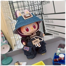 1st and 2nd Gen Labubu Doll Clothes / Urban-Chic Overalls and Hat Set (No Doll)