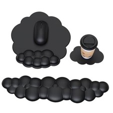 Cloud Mouse Pad with Wrist Rest, Cloud Keyboard Wrist Rest, Mouse Pad Black