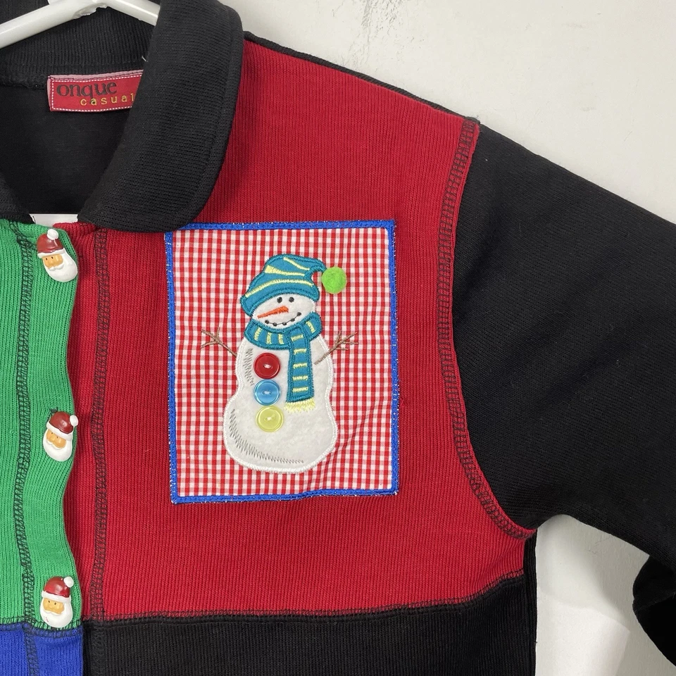 Cárdigan Suéter Vintage Onque Informal Para Mujer Navidad Talla Mediana Árbol Santa Foto 4 de 4