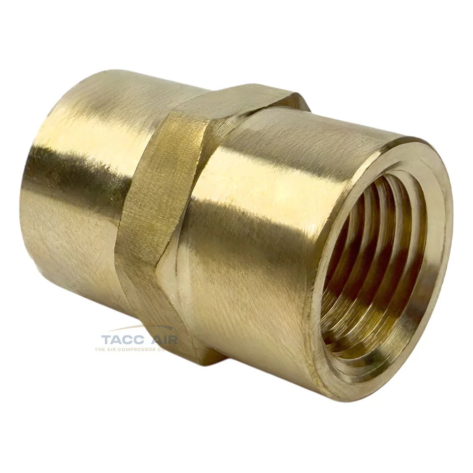 2 Pack 1/2" x 1/2" Female NPT Hex Coupling Pipe Fitting Brass Union Coupler - Image 4 of 4