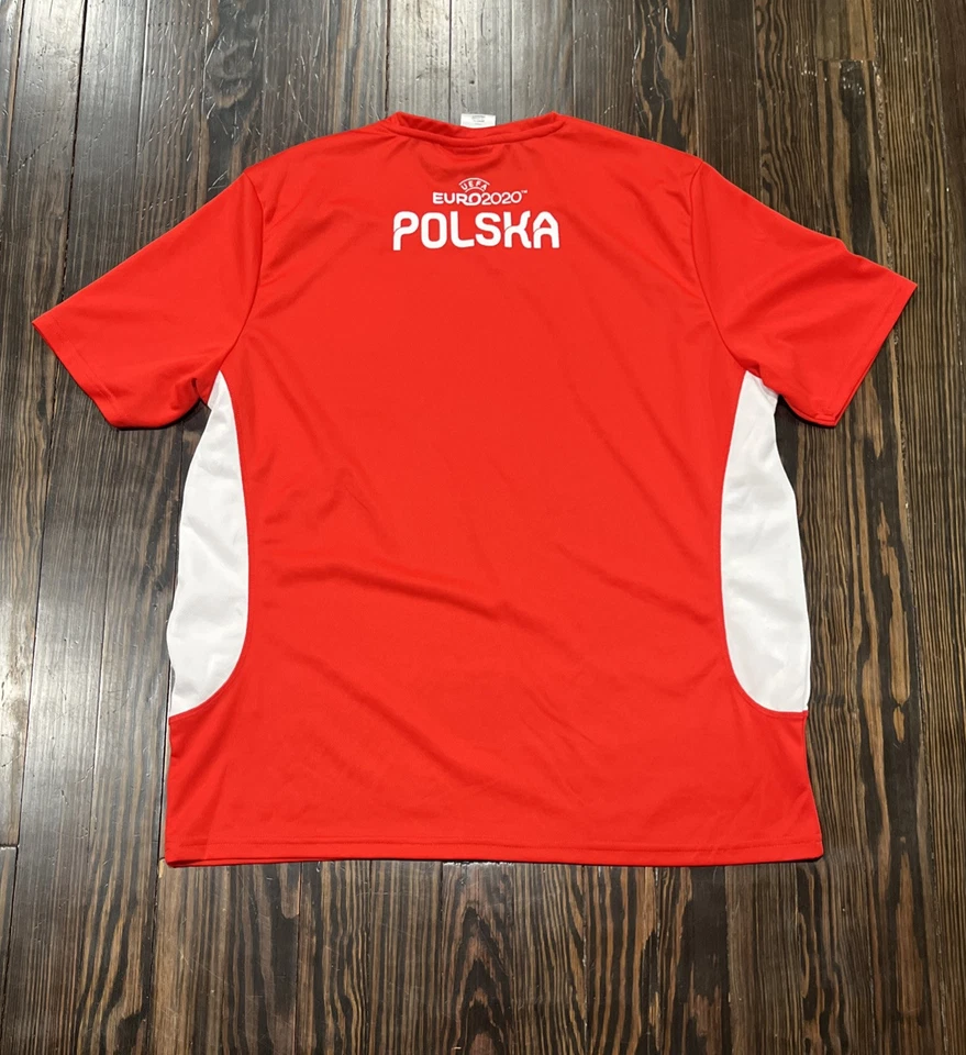 UEFA Euro 2020 Polska Soccer Jersey Men’s XL Red Polyester  - Image 4 of 4