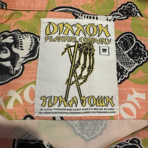 Dixxon Flannel Co Tuna Town Short Sleeve Button Up Party Shirt Skull M D-Lite - Picture 2 of 11