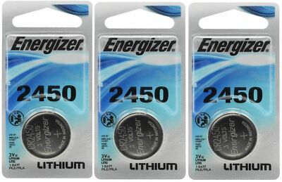 3 x Super Fresh Energizer CR2450 ECR 2450 3v LITHIUM Coin Cell Battery Exp. 2030