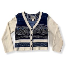Nancy Bolen City Girl Women's Vintage Blazer Jacket Blue Pattern Medium