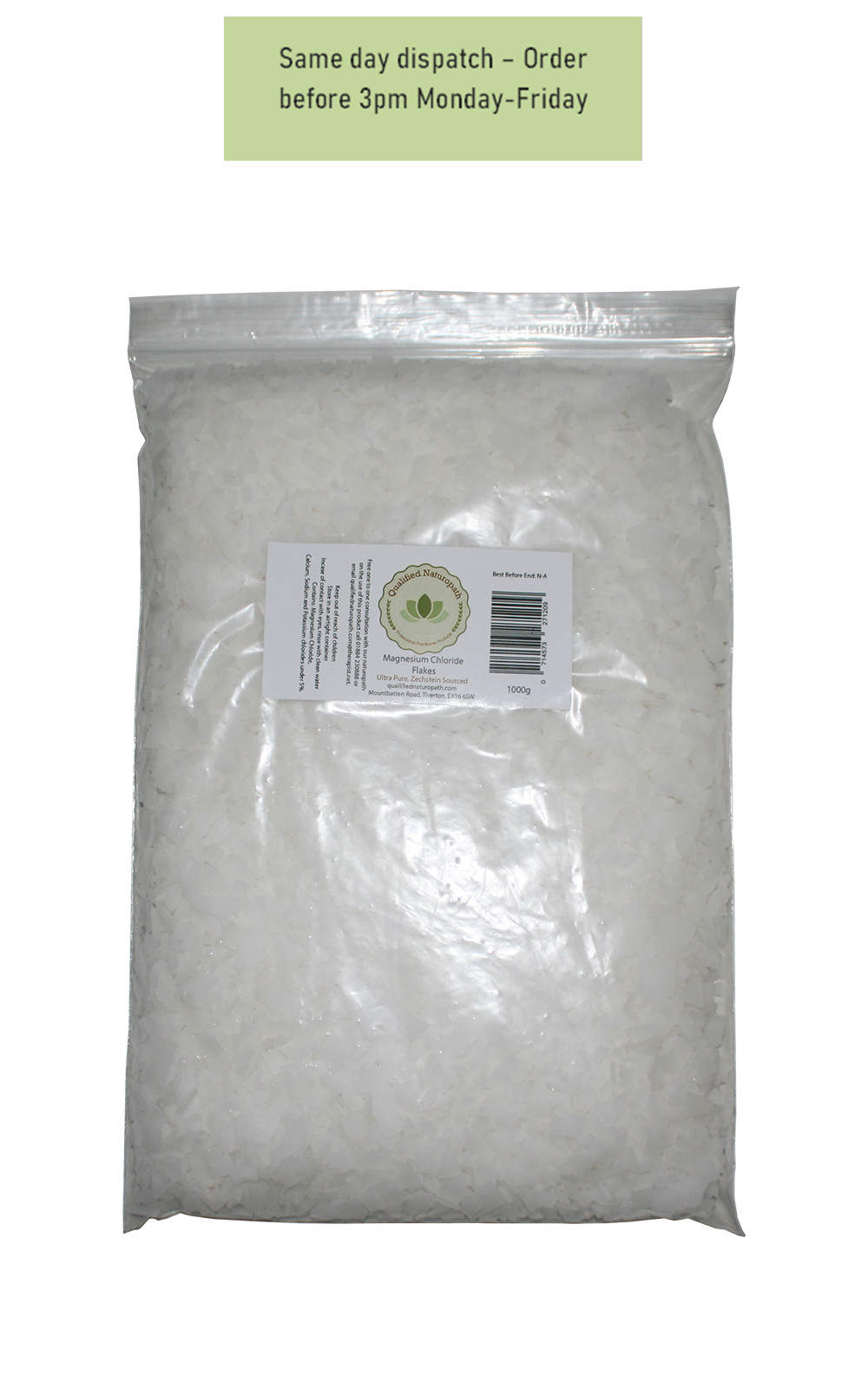 Magnesium Chloride Hexahydrate Flakes Zechstein Source - Food Grade - 1kg
