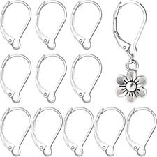 12 Pcs Leverback Earring Hooks, Stainless Steel Clasp Hoop, Hypoallergenic Dangl